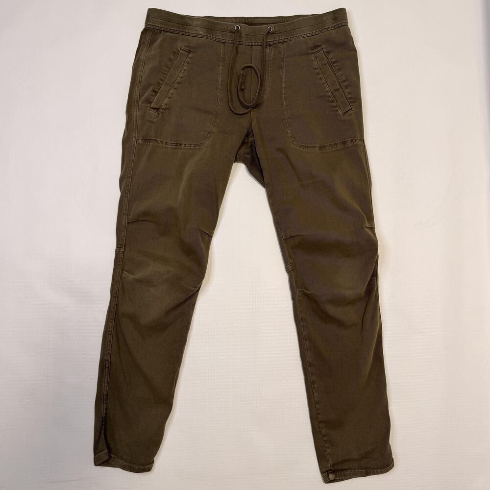 James Perse Pants Womens 2 Green Twill Jogger Elastic Waist Stretch Pockets